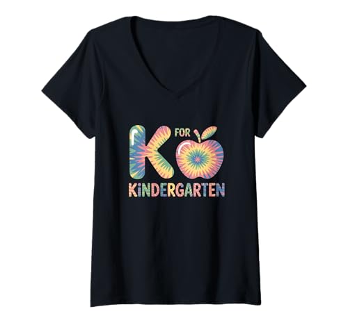 Damen K ist für den Kindergarten Zurück in die Schule T-Shirt mit V-Ausschnitt Damen K ist für den Kindergarten Zurück in die Schule T-Shirt mit V-Ausschnitt von Back To School Kindergarten Humor