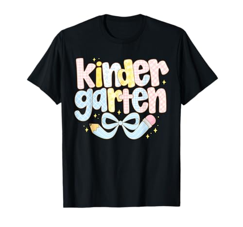 Preppy Bow Kindergarten Lehrer Team Back to School Girls T-Shirt von Back To School Kindergarten Teacher Kids Apparels.