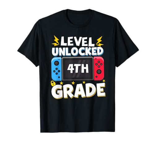 Controller 4th Grade Level freigeschaltet Back to School Kids Boys T-Shirt von Back To School Level Unlocked Kids Boys