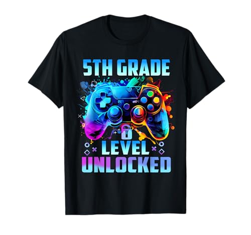 Controller 5th Grade Level Freigeschaltet Back to School Kids Boys T-Shirt von Back To School Level Unlocked Kids Boys