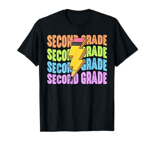 Retro 2. Klasse Lightning Bolt Bleistift Lehrer Schüler Kinder T-Shirt Retro 2. Klasse Lightning Bolt Bleistift Lehrer Schüler Kinder T-Shirt von Back To School Lightning Bolt Pencil Teacher Kids