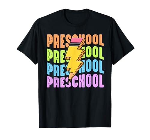 Retro Vorschule Lightning Bolt Bleistift Lehrer Schüler Kinder T-Shirt Retro Vorschule Lightning Bolt Bleistift Lehrer Schüler Kinder T-Shirt von Back To School Lightning Bolt Pencil Teacher Kids