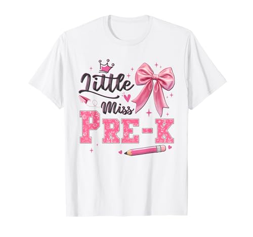 Little Miss Pre-k Kinder Mädchen Kokette Schulanfang T-Shirt Little Miss Pre-k Kinder Mädchen Kokette Schulanfang T-Shirt von Back To School Little Miss Daughter Gifts