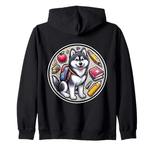 Zurück zur Schule Norwegischer Elchhund Jungen Mädchen Besitzer Kinder Kapuzenjacke von Back To School Norwegian Elkhound Dog Products
