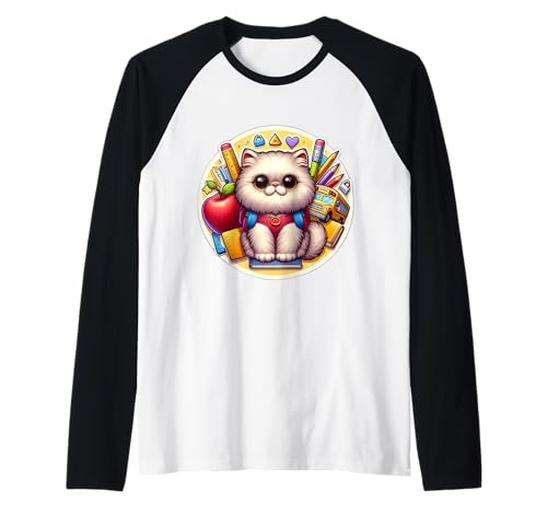Zurück zur Schule Perserkatze Jungen Mädchen Student Kinder Besitzer Neu Raglan von Back To School Persian Cat Products