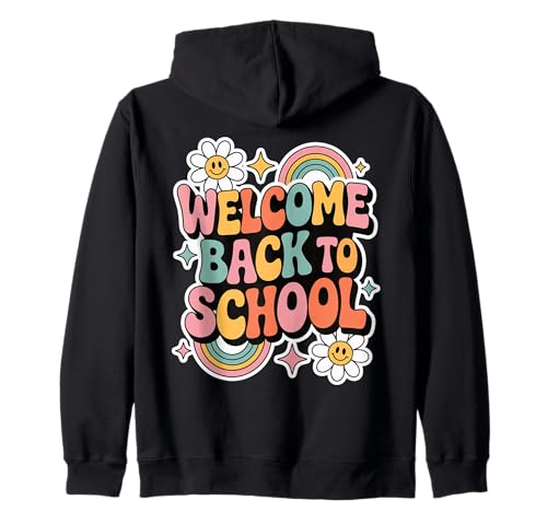 Retro-Welcome Back to School Teacher Appreciation Kids Girls Kapuzenjacke Retro-Welcome Back to School Teacher Appreciation Kids Girls Kapuzenjacke von Back To School Retro Teacher Student Daisy Rainbow