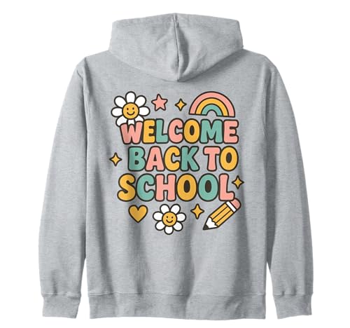 Retro-Welcome Back to School Teacher Appreciation Kids Girls Kapuzenjacke Retro-Welcome Back to School Teacher Appreciation Kids Girls Kapuzenjacke von Back To School Retro Teacher Student Daisy Rainbow
