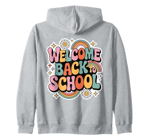Retro-Welcome Back to School Teacher Appreciation Kids Girls Kapuzenjacke Retro-Welcome Back to School Teacher Appreciation Kids Girls Kapuzenjacke von Back To School Retro Teacher Student Daisy Rainbow