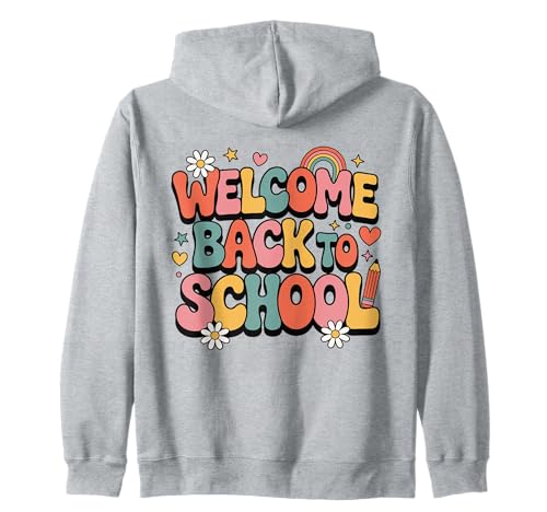 Retro-Welcome Back to School Teacher Appreciation Kids Girls Kapuzenjacke Retro-Welcome Back to School Teacher Appreciation Kids Girls Kapuzenjacke von Back To School Retro Teacher Student Daisy Rainbow