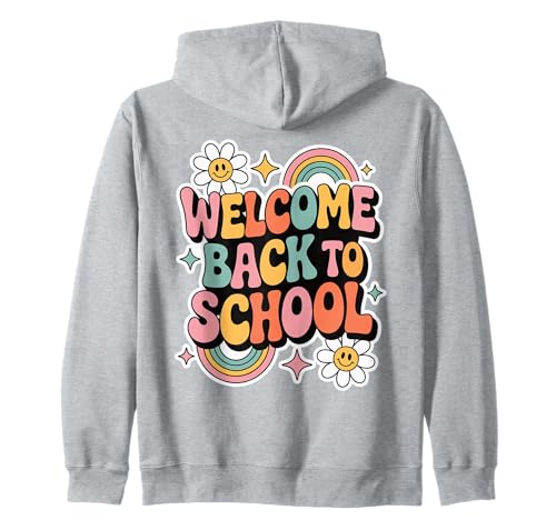 Retro-Welcome Back to School Teacher Appreciation Kids Girls Kapuzenjacke Retro-Welcome Back to School Teacher Appreciation Kids Girls Kapuzenjacke von Back To School Retro Teacher Student Daisy Rainbow