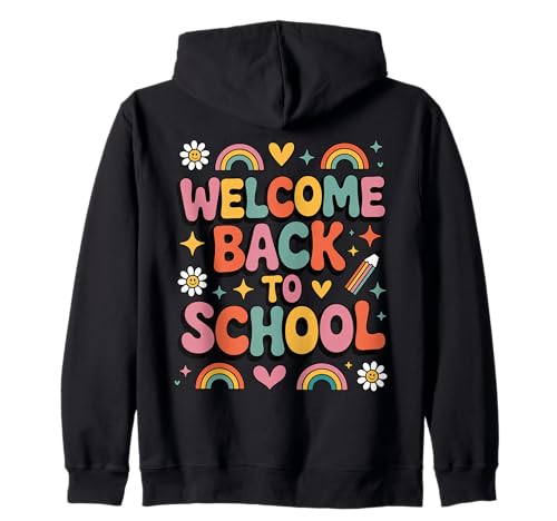 Retro-Welcome Back to School Teacher Appreciation Kids Girls Kapuzenjacke Retro-Welcome Back to School Teacher Appreciation Kids Girls Kapuzenjacke von Back To School Retro Teacher Student Daisy Rainbow