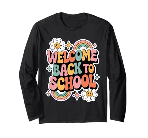 Retro-Welcome Back to School Teacher Appreciation Kids Girls Langarmshirt Retro-Welcome Back to School Teacher Appreciation Kids Girls Langarmshirt von Back To School Retro Teacher Student Daisy Rainbow