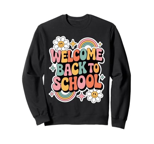 Retro-Welcome Back to School Teacher Appreciation Kids Girls Sweatshirt Retro-Welcome Back to School Teacher Appreciation Kids Girls Sweatshirt von Back To School Retro Teacher Student Daisy Rainbow