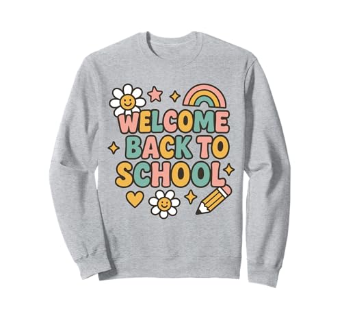 Retro-Welcome Back to School Teacher Appreciation Kids Girls Sweatshirt Retro-Welcome Back to School Teacher Appreciation Kids Girls Sweatshirt von Back To School Retro Teacher Student Daisy Rainbow