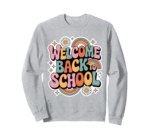 Retro-Welcome Back to School Teacher Appreciation Kids Girls Sweatshirt Retro-Welcome Back to School Teacher Appreciation Kids Girls Sweatshirt von Back To School Retro Teacher Student Daisy Rainbow