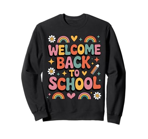 Retro-Welcome Back to School Teacher Appreciation Kids Girls Sweatshirt Retro-Welcome Back to School Teacher Appreciation Kids Girls Sweatshirt von Back To School Retro Teacher Student Daisy Rainbow