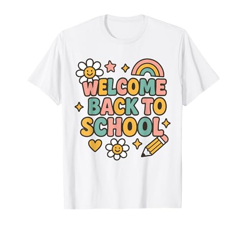 Retro-Welcome Back to School Teacher Appreciation Kids Girls T-Shirt Retro-Welcome Back to School Teacher Appreciation Kids Girls T-Shirt von Back To School Retro Teacher Student Daisy Rainbow
