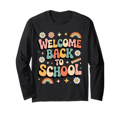 Retro-Welcome Back to School Teacher Appreciation für Jungen und Mädchen Langarmshirt Retro-Welcome Back to School Teacher Appreciation für Jungen und Mädchen Langarmshirt von Back To School Retro Teacher Student Daisy Rainbow