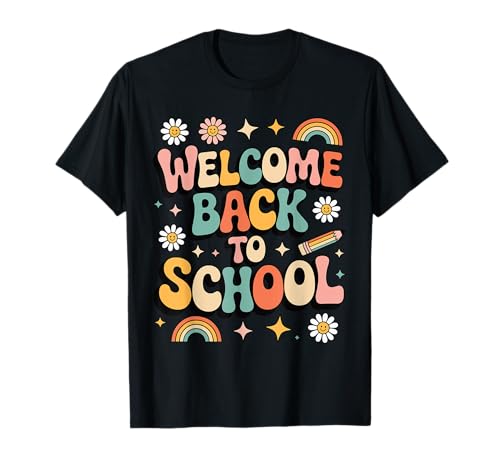 Retro-Welcome Back to School Teacher Appreciation für Jungen und Mädchen T-Shirt Retro-Welcome Back to School Teacher Appreciation für Jungen und Mädchen T-Shirt von Back To School Retro Teacher Student Daisy Rainbow