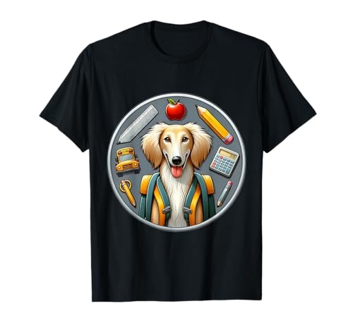 Zurück zur Schule, Saluki, Hund, Jungen, Mädchen, Besitzer, Schüler, Kinder, Kind T-Shirt Zurück zur Schule, Saluki, Hund, Jungen, Mädchen, Besitzer, Schüler, Kinder, Kind T-Shirt von Back To School Saluki Dog Products