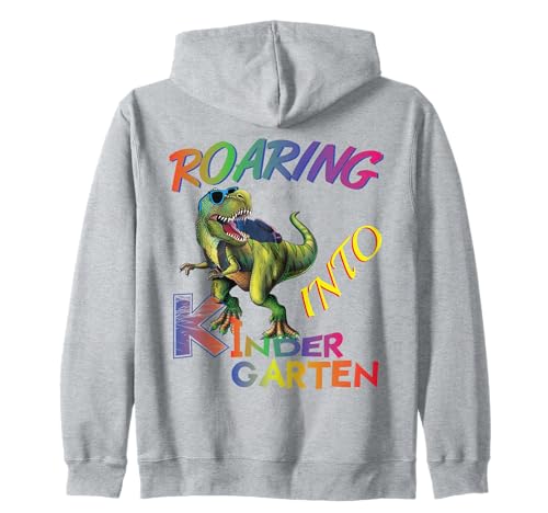 Roaring into Kindergarten Dinosaur Kids Day Back to School Kapuzenjacke von Back To School Shirts,Dinosaur Kindergarten Shirt