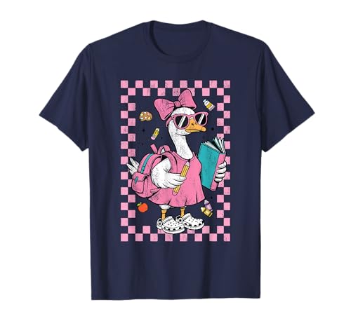 Zurück zur Schule Silly Goose Kokette Erster Schultag für Mädchen T-Shirt von Back To School Silly Goose Coquette Tee