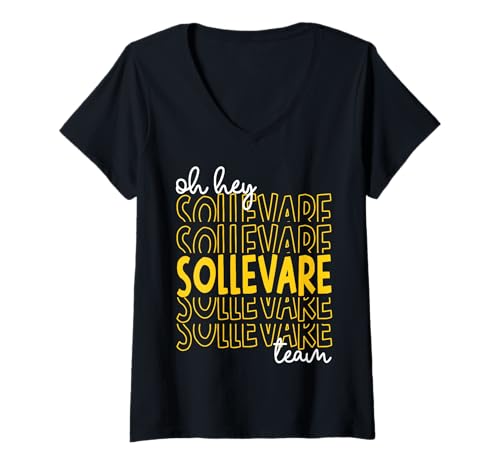 Damen Oh Hey Sollevare Team House of Uplifting RCA im Schulstil T-Shirt mit V-Ausschnitt Damen Oh Hey Sollevare Team House of Uplifting RCA im Schulstil T-Shirt mit V-Ausschnitt von Back To School Sollevare RCA School Team