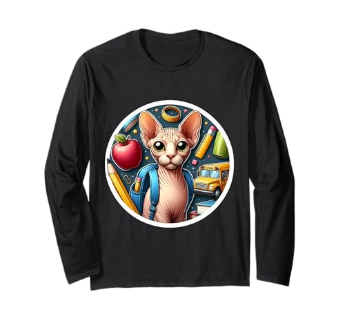 Back To School Sphynx Katze Jungen Mädchen Student Kinder Besitzer Neu Langarmshirt Back To School Sphynx Katze Jungen Mädchen Student Kinder Besitzer Neu Langarmshirt von Back To School Sphynx Cat Products