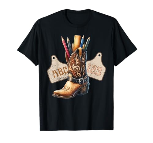ABC 123 Western Teacher Life Cowboy Cowgirl unterrichtet Frauen T-Shirt ABC 123 Western Teacher Life Cowboy Cowgirl unterrichtet Frauen T-Shirt von Back To School Teacher Appreciation Apparel