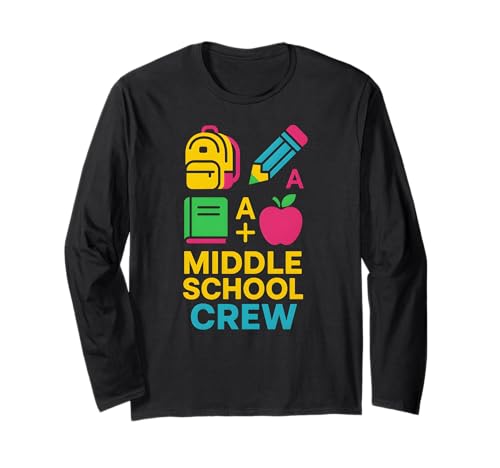 Back To School Middle School Crew, niedlicher erster Tag für Frauen Langarmshirt Back To School Middle School Crew, niedlicher erster Tag für Frauen Langarmshirt von Back To School Teacher Must Haves Happy Outfits
