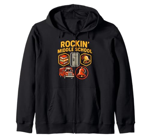 Teacher Rockin Middle School Süße Damen, zurück zur Schule Kapuzenjacke Teacher Rockin Middle School Süße Damen, zurück zur Schule Kapuzenjacke von Back To School Teacher Must Haves Happy Outfits