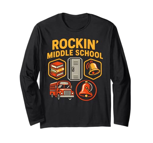 Teacher Rockin Middle School Süße Damen, zurück zur Schule Langarmshirt von Back To School Teacher Must Haves Happy Outfits