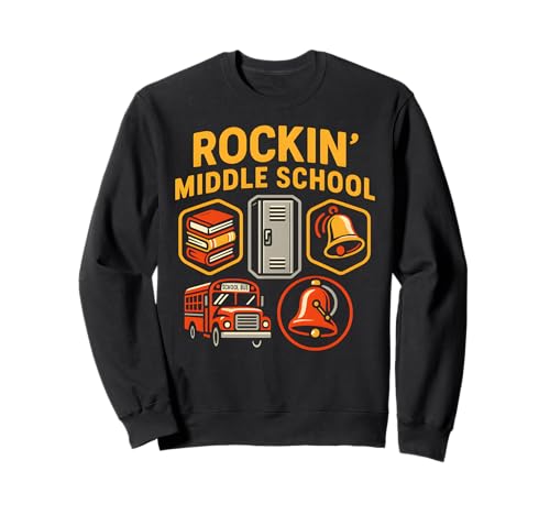 Teacher Rockin Middle School Süße Damen, zurück zur Schule Sweatshirt von Back To School Teacher Must Haves Happy Outfits