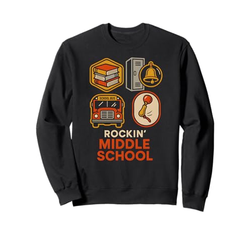 Teacher Rockin Middle School Süße Damen, zurück zur Schule Sweatshirt von Back To School Teacher Must Haves Happy Outfits