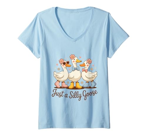 Damen Nur EIN Dummer Goose-Lehrer T-Shirt mit V-Ausschnitt Damen Nur EIN Dummer Goose-Lehrer T-Shirt mit V-Ausschnitt von Back To School Teacher