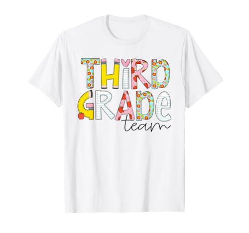 Herzlehrerin aus der dritten Klasse, Mädchen, die Wieder zur Schule gehen T-Shirt Herzlehrerin aus der dritten Klasse, Mädchen, die Wieder zur Schule gehen T-Shirt von Back To School Team