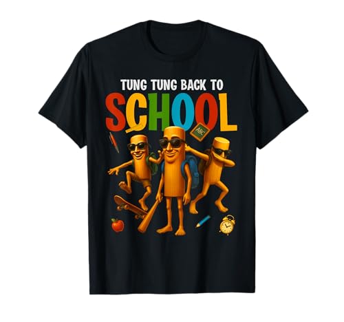 Zurück zur Schule, italienisches Brainrot, trendiges Meme für Kinder, für Jungen, Viral T-Shirt von Back To School Tung Tung Sahur