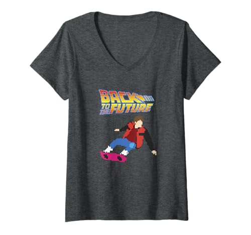 Damen Back To The Future Low Poly Marty McFly T-Shirt mit V-Ausschnitt von Back To The Future