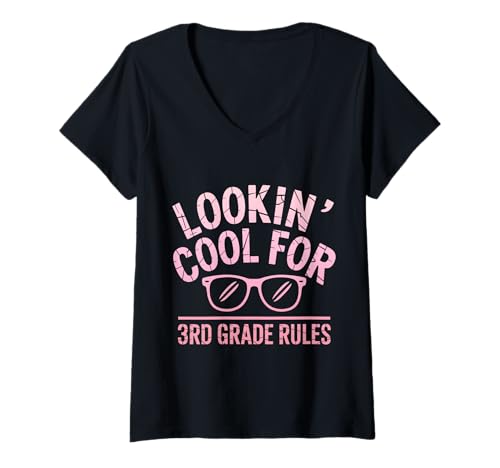 Damen Sieht cool aus für den Schulanfang der 3. Klasse T-Shirt mit V-Ausschnitt von Back to School Apparel 3rd Grade