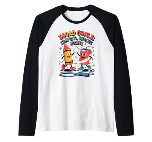 Squad Goals Buntstifte Snacks Recess Lustige Kinder Raglan von Back to School Apparel Gifts by Anastasia