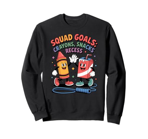 Squad Goals Buntstifte Snacks Recess Lustige Kinder Sweatshirt von Back to School Apparel Gifts by Anastasia