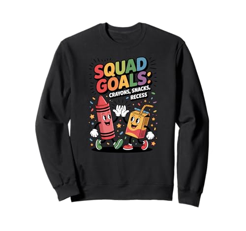 Squad Goals Buntstifte Snacks Recess Lustige Kinder Sweatshirt von Back to School Apparel Gifts by Anastasia