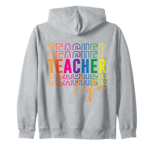 Buntes Retro-Lehrer-Schwimmshirt für Frauen und Pädagogen Kapuzenjacke von Back to School Cute Aesthetic Teacher Outfit Tee