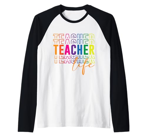 Buntes Retro-Lehrer-Schwimmshirt für Frauen und Pädagogen Raglan von Back to School Cute Aesthetic Teacher Outfit Tee