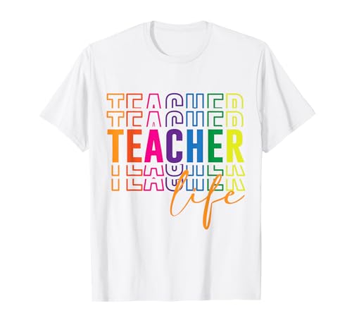 Buntes Retro-Lehrer-Schwimmshirt für Frauen und Pädagogen T-Shirt von Back to School Cute Aesthetic Teacher Outfit Tee