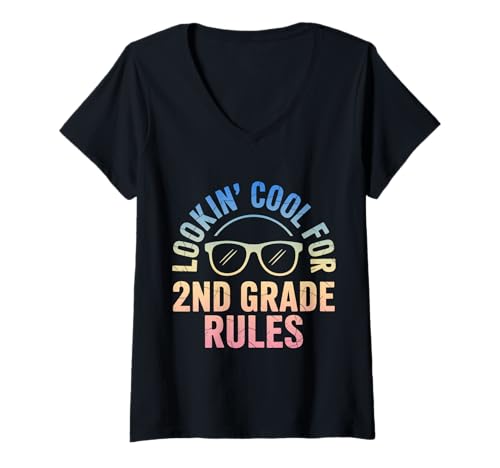 Damen Sieht cool aus für die 2. Klasse zurück in die Schule T-Shirt mit V-Ausschnitt Damen Sieht cool aus für die 2. Klasse zurück in die Schule T-Shirt mit V-Ausschnitt von Back to School Gifts 2nd Grade