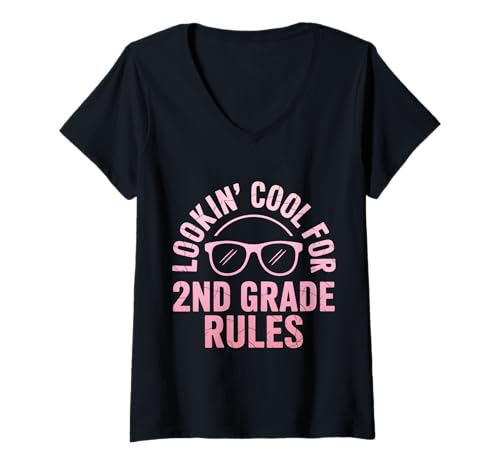 Damen Sieht cool aus für die 2. Klasse zurück in die Schule T-Shirt mit V-Ausschnitt Damen Sieht cool aus für die 2. Klasse zurück in die Schule T-Shirt mit V-Ausschnitt von Back to School Gifts 2nd Grade