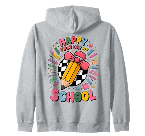 Lustiger Happy First Day of School Kids Back to School Fun Kapuzenjacke Lustiger Happy First Day of School Kids Back to School Fun Kapuzenjacke von Back to School Pencil Art Kids Fun