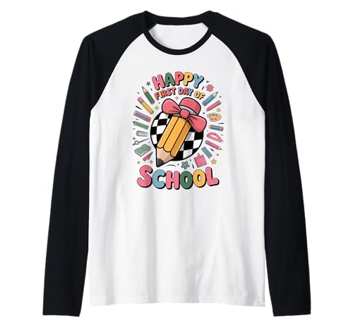 Lustiger Happy First Day of School Kids Back to School Fun Raglan Lustiger Happy First Day of School Kids Back to School Fun Raglan von Back to School Pencil Art Kids Fun