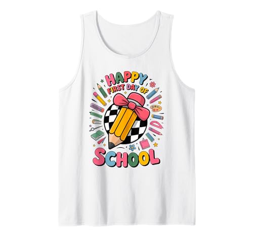 Lustiger Happy First Day of School Kids Back to School Fun Tank Top Lustiger Happy First Day of School Kids Back to School Fun Tank Top von Back to School Pencil Art Kids Fun